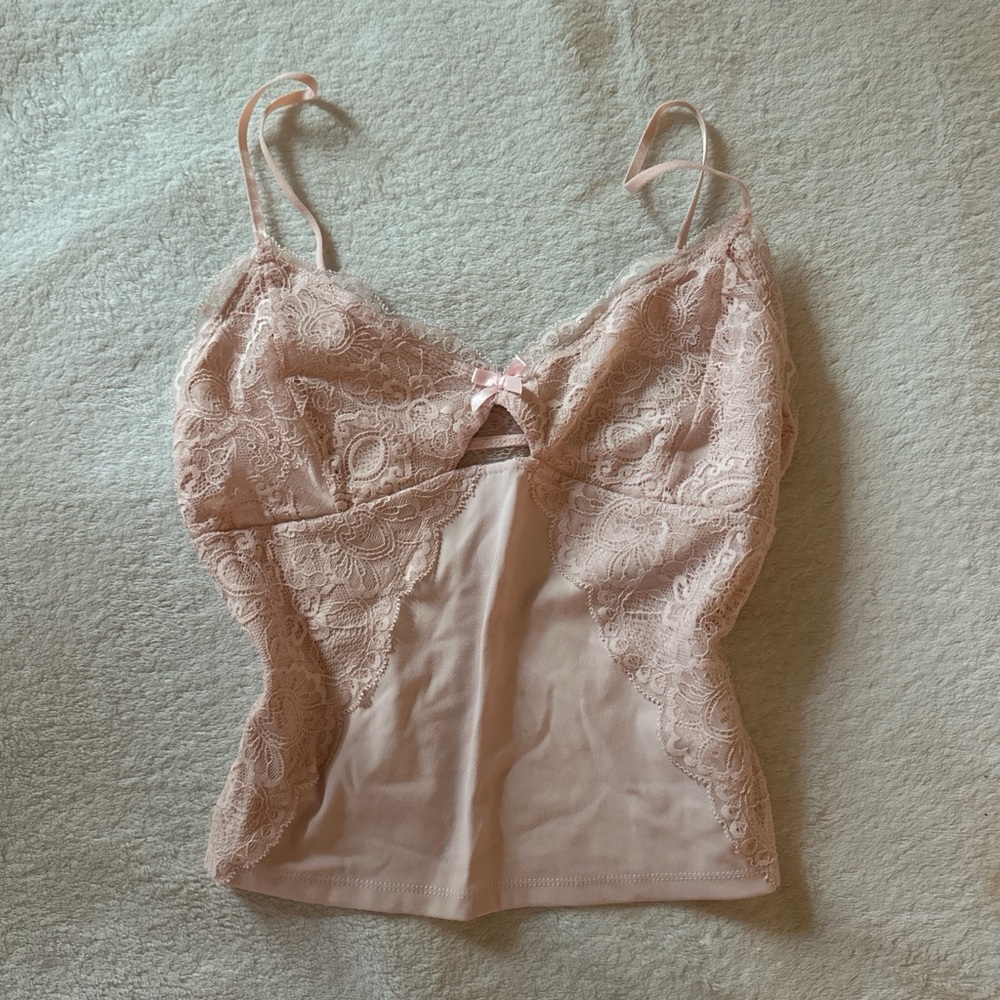 Garage Pink Lace Cami Top